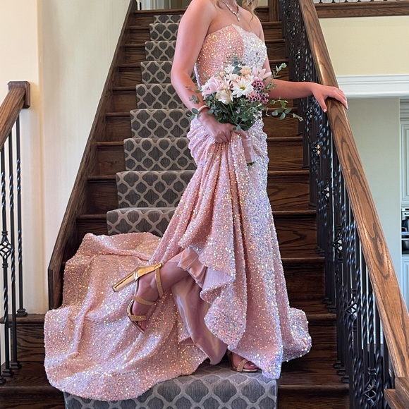 SHERRI HILL Formal Prom Strapless Dress size 4 - Picture 2 of 10